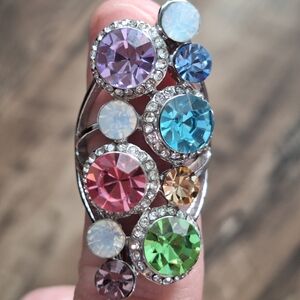 Multicolor Crystal Statement Ring Size 7